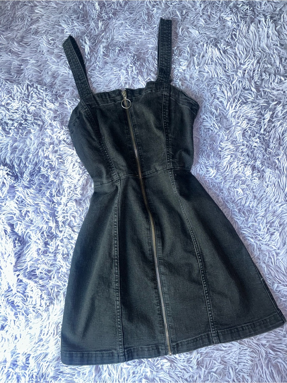 Divided Black Zip-Front Mini Dress